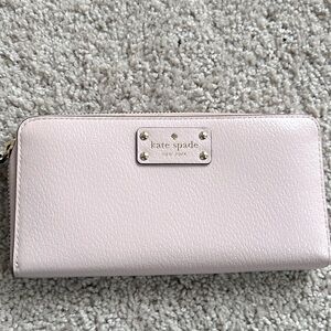 NWOT Kate Spade chalk pink zippered wallet.